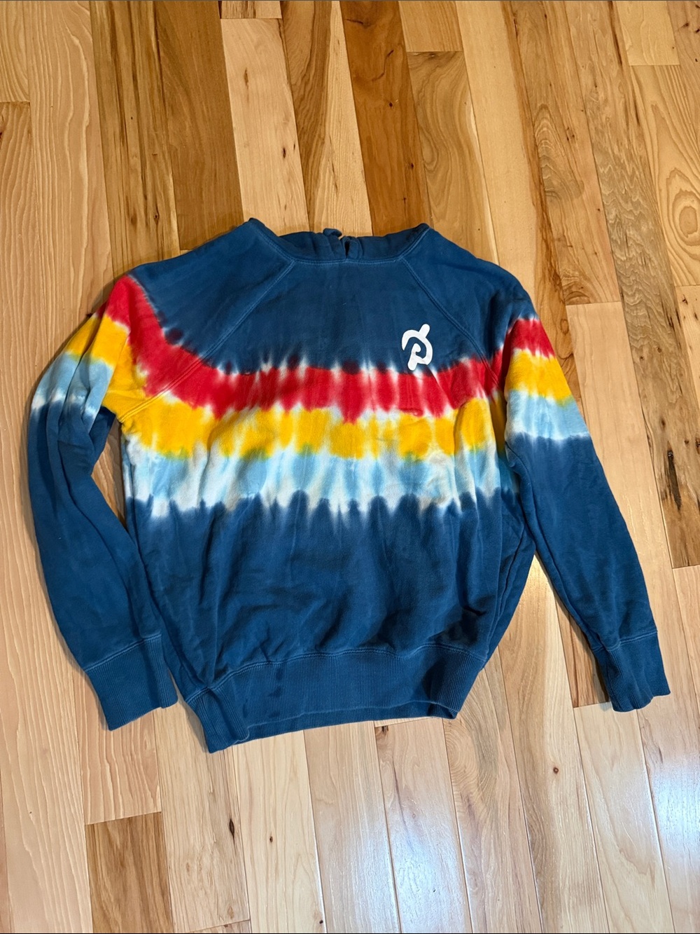 Spiritual Gangster Tie-Dye Crewneck Sweatshirt - Blue with Red, Yellow & White